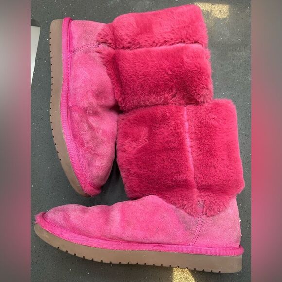 Girls' Koolaburra by UGG Aubrei short boots in a pink - Picture 7 of 10